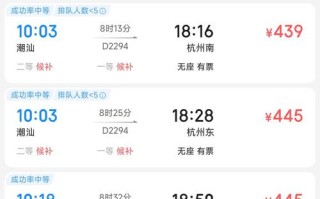 潮汕到江西动车时刻表最新版是？