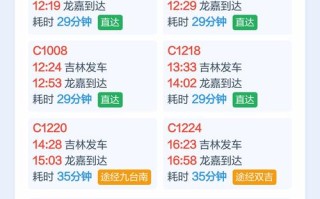 福建到吉林动车有哪些车次时刻？