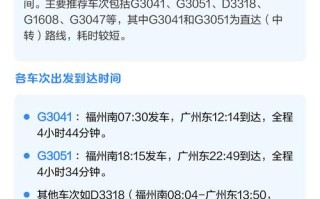 广州到福建动车车程多长？