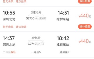 深圳至江西高铁时刻表最新版是？