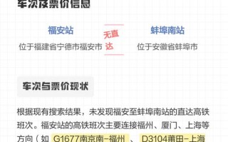 福建到蚌埠高铁时刻表最新版是？