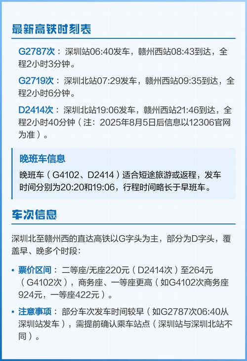 深圳至江西高铁时刻表最新版是？-第2张图片-花冠旅游服务
