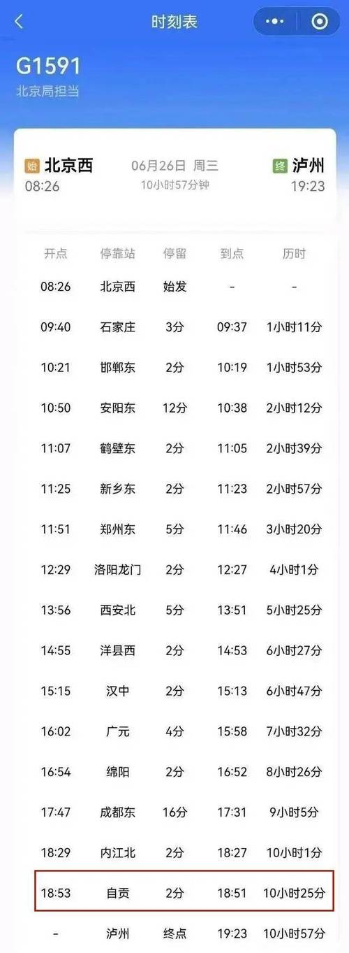 自贡到福建动车时刻表最新是？-第2张图片-花冠旅游服务