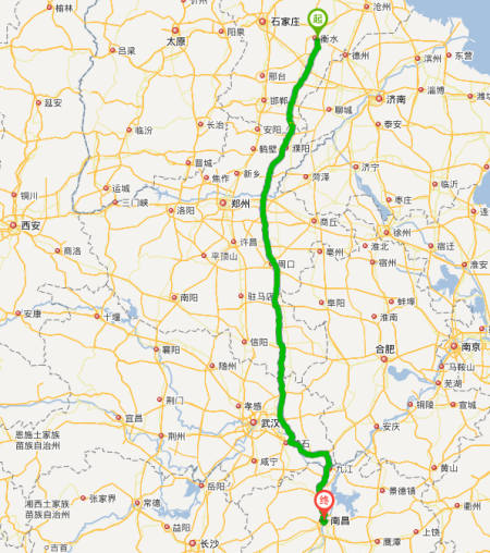 江西南昌到石家庄距离多少公里？-第1张图片-花冠旅游服务